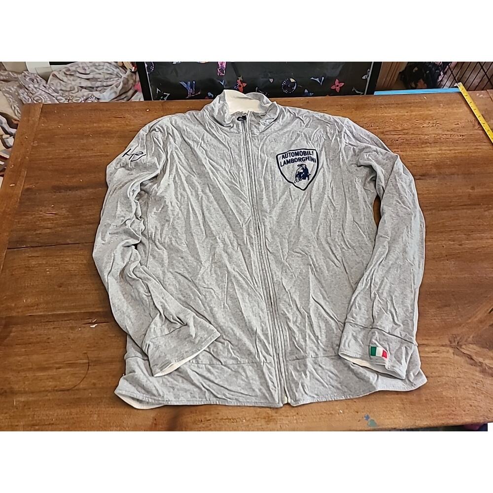 LAMBORGHINI X Hydrogen Gray Reversible Zip Lounge Sweatshirt Jacket XXL